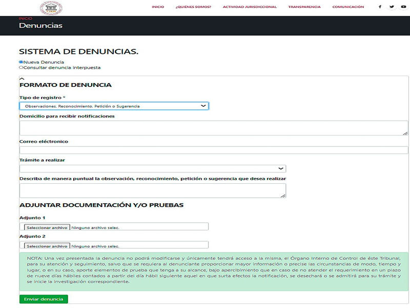 Implementan formato para denuncias digitales en el TJAM